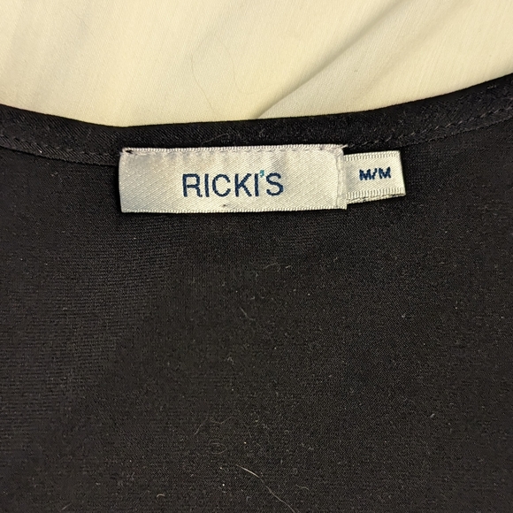 Rickis szM black stretch cross-front retro-feel perfect fit & flare LB dress EUC - Picture 5 of 6